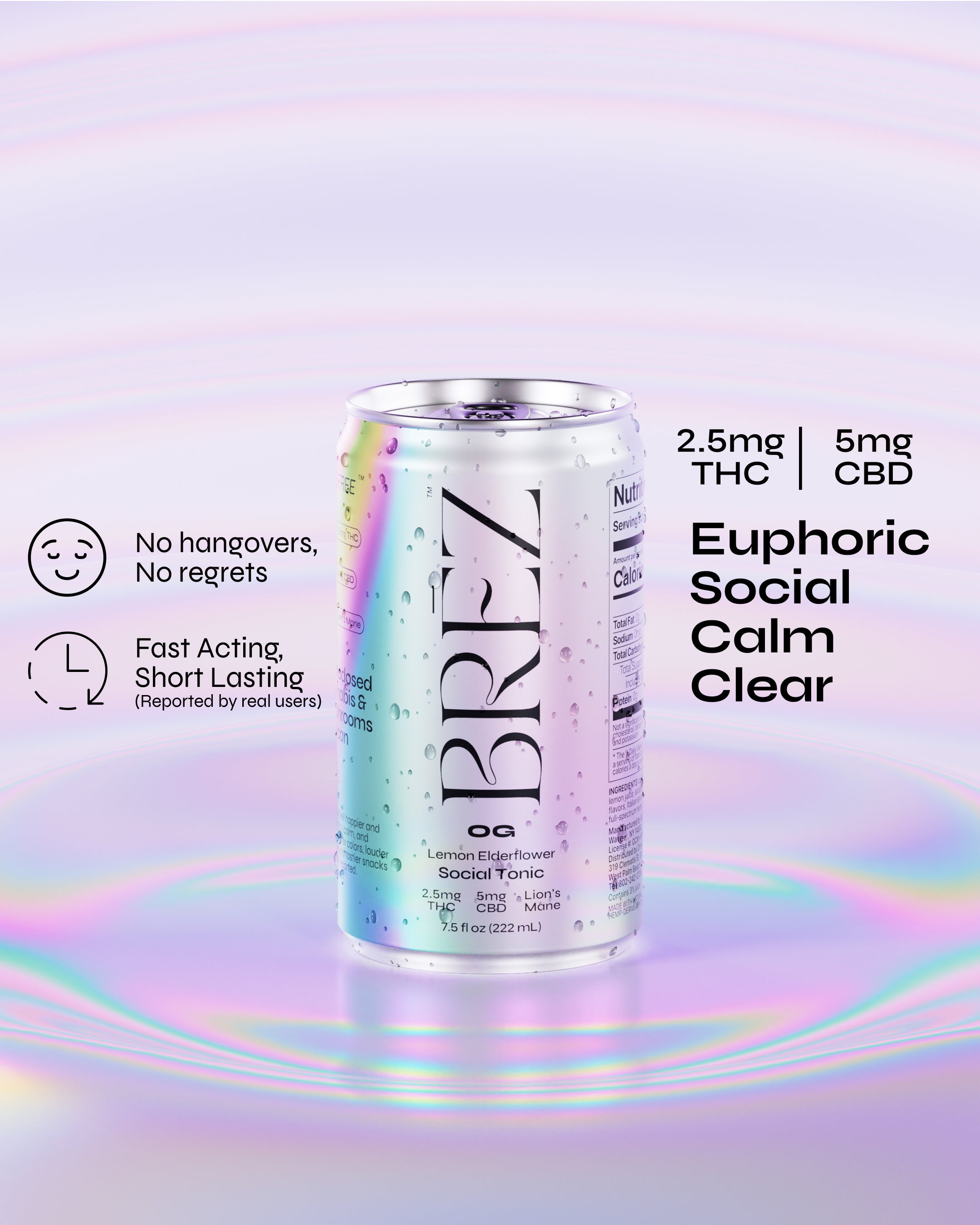 Breeze様★★ Lemon Elderflower 7.5oz | Non-Alcoholic Seltzers | BRĒZ