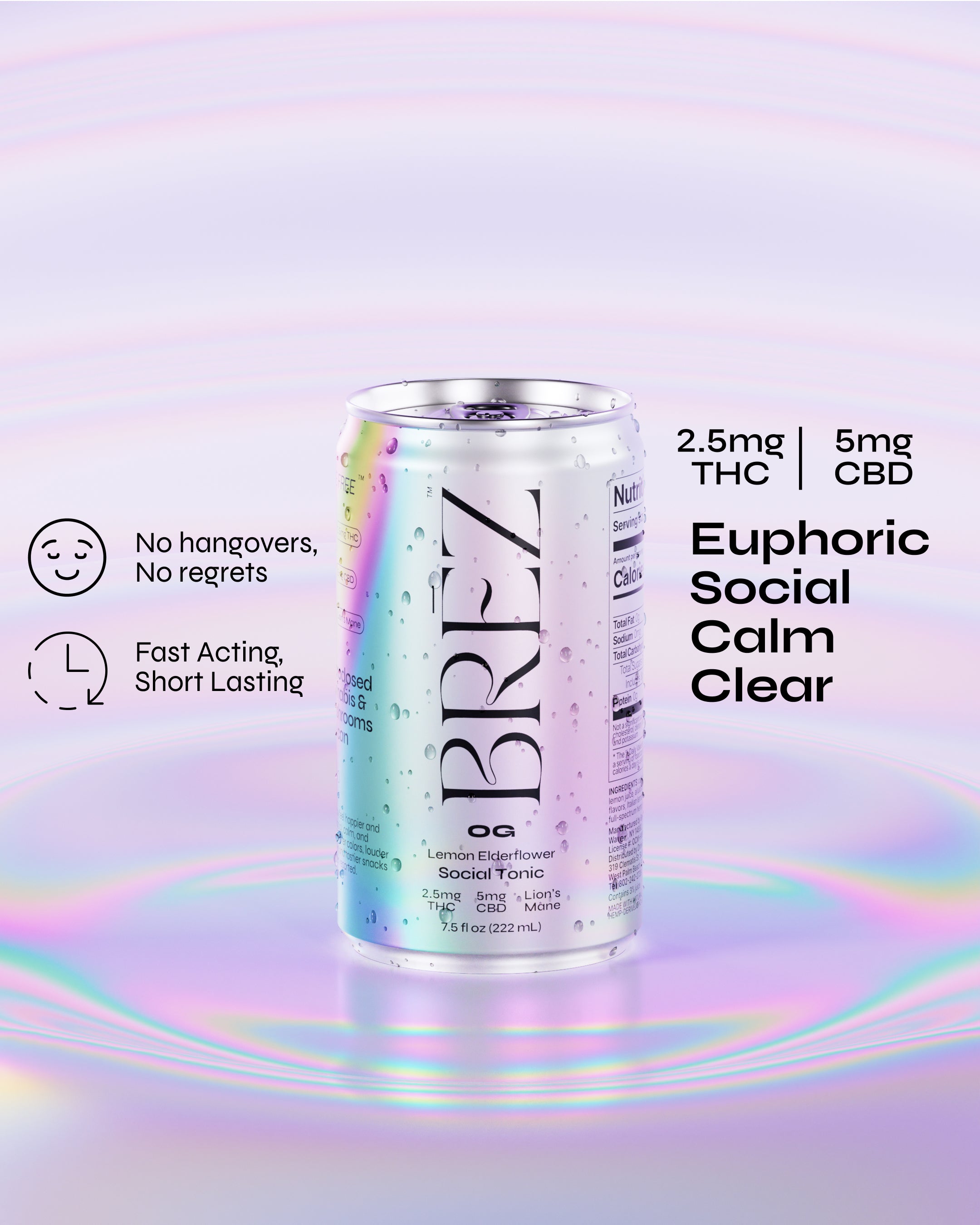 Lemon Elderflower 7.5oz | Non-Alcoholic Seltzers | BRĒZ