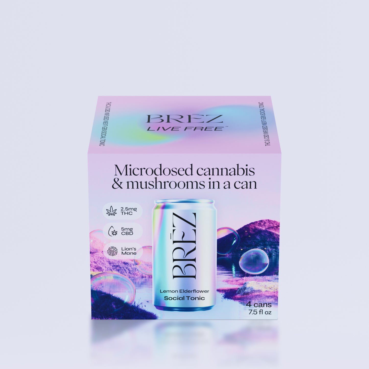 OG Micro | 7.5oz Lemon Elderflower | 2.5 MG THC, 5MG CBD, 25 MG Lion's Mane | Wholesale | 24 cans